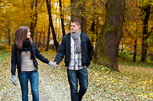 Couple walking hand in hand