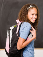 girl wearing a backpack