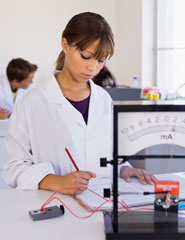 Girl working in laboratory